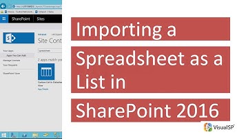 Importing a Spreadsheet as a List in SharePoint 2016