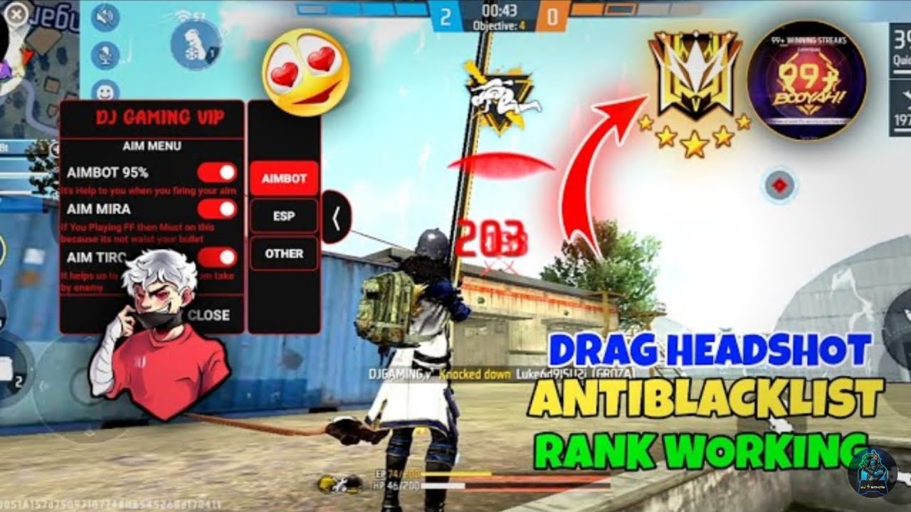 FF hack free fire new Vip injector auto headshot OB39 Rank working
