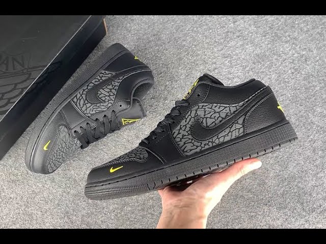 Jordan 1 Low Black Elephant Print IM6568 - 010 - YouTube