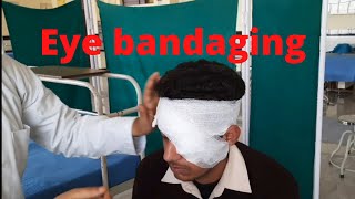 Eye bandaging by PC nursing procedure.