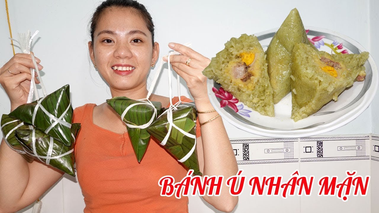 Gói bánh ú nhân mặn món ăn dân dã miền tây