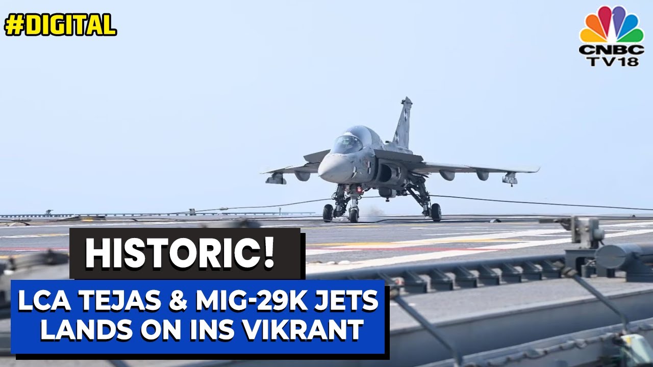 Fighter MiG 29K takes off from the shorter runway on board INS Vikramaditya