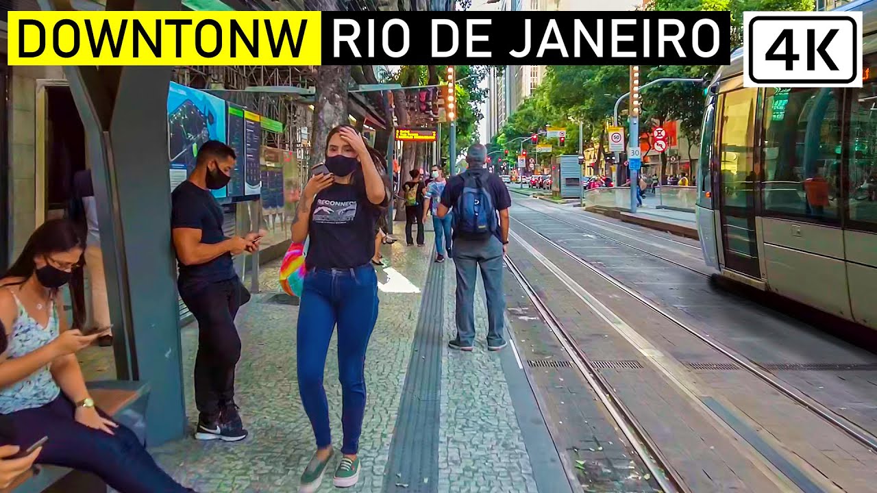 Downtown Rio de Janeiro: Walking on Rio Branco Avenue | 🇧🇷 Brazil | 【4K】 2021