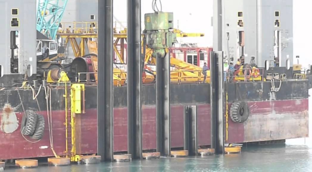 ESC Sheet Pile Combi Wall Installation YouTube