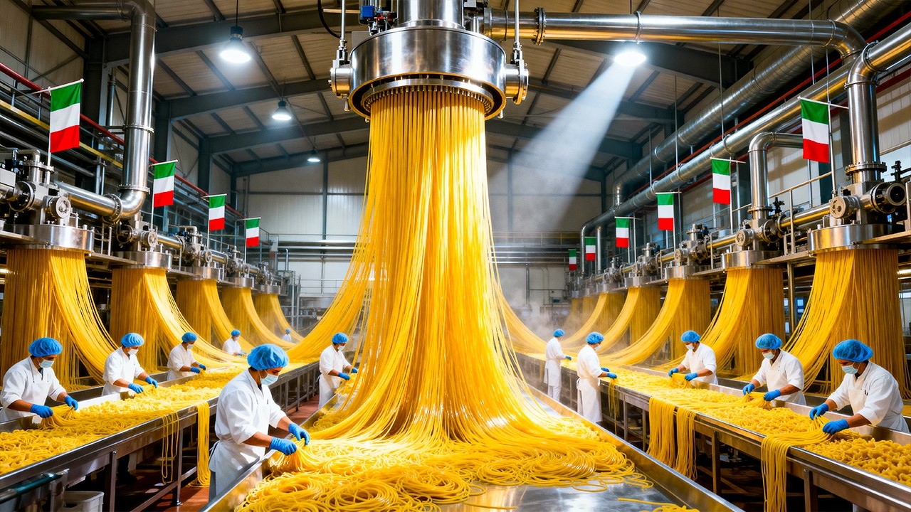 Как производят спагетти на фабрике – Фабрика спагетти