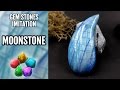 DIY Rainbow Moonstone Gem. Polymer Clay Gemstone imitation technique. VIDEO Tutorial!