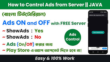 Ads Control (Ads ON And OFF) with free server || Android Studio JAVA (Bangla)