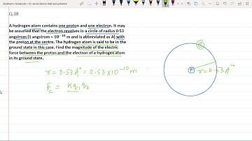 HC Verma solutions electric field and potential: Q.18- A hydrogen atom contains one proton and one