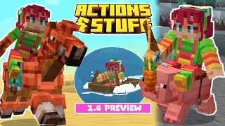 Actions & Stuff 1.6 NUEVA ACTUALIZACION Minecraft pe 1.21.111 Bedrock action y stuff 1.6 PREVIEW
