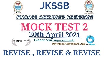 Revise Revise & Revise -Finance Accounts Assistant Mock Test 2 - 20th April 2021 || Important Points
