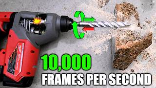 How Drilling Thru Concrete Works @ 10,000 FPS