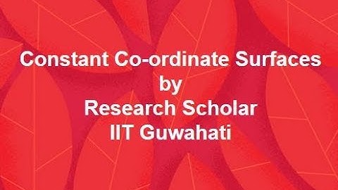 Lec 3-Constant Co-ordinate Surfaces,Electromagnetic Fields Theory || Electrical Engineering