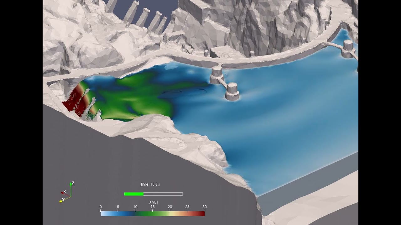 Flow over Hoover Dam spillway,  application of OpenFOAM CFD solver