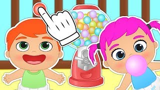 Bebés Hacen Competición De Chicles Gameplay Con Alex, Lily Y La Máquina De Chicles