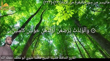 @يتلو علينا القارئ الحافظ فضيلة الشيخ محمد عليوي ماتيسر من سورة البقرة من الآية (٢٣١)وحتى(٢٣٣) ص ٣٧