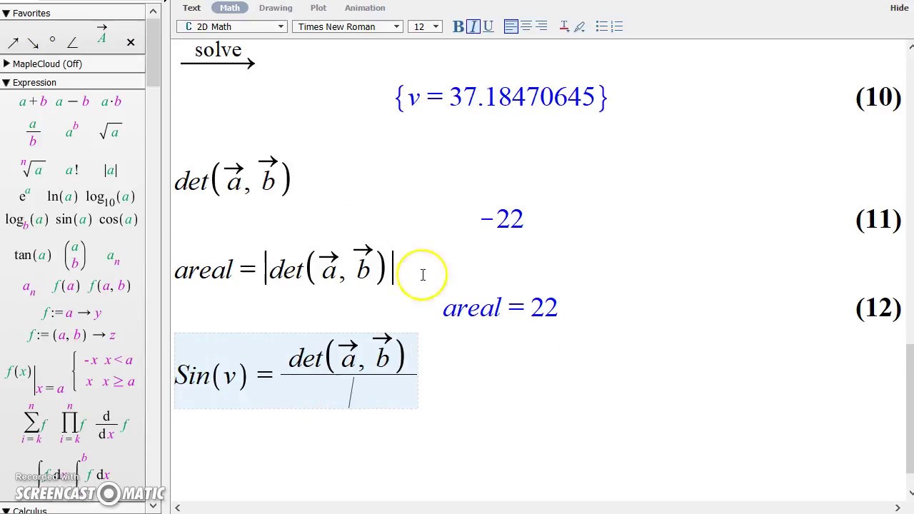 Vektorer i planen Maple og GeoGebra Del 1 YouTube