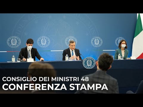 Conferenza stampa del Presidente Draghi con i Ministri Gelmini e Speranza