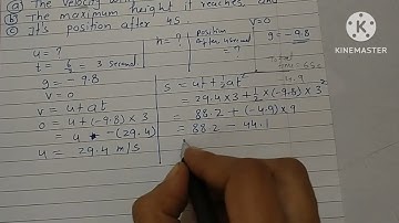 A ball thrown up vertically returns to the thrower after 6 s.find..a) velocity.... class 9 cbse sums