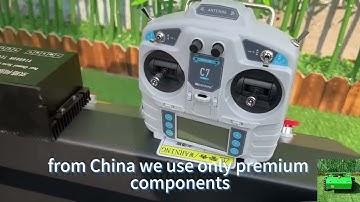 remote operated track grass mower made by Vigorun Tech, Vigorun cordless track weeding machine