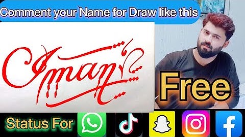 Iman Name Signature Calligraphy Status | How to Cursive write with cut Marker #iman @iman