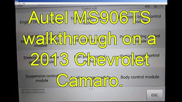Autel Maxisys MS906 , MS906BT , MS906TS functions walk through on a 2013 Camaro