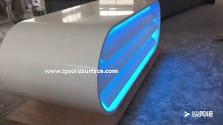 Celebrity Corian solid surface salon front reception desk design Net Worth