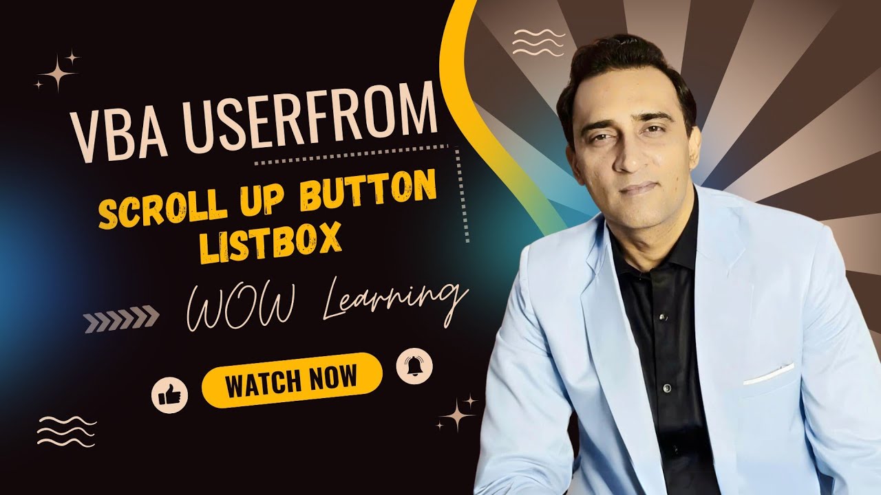 Create Scroll Up System in VBA Userform for your Dashboards YouTube