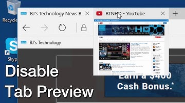Disable Microsoft Edge Tab Preview in Windows 10!