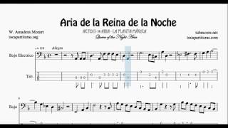 Queen Of The Night Aria Tablature Sheet Music For Electric B Magic Flute Mozart