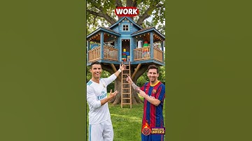 Ronaldo and Messi made their tree House 🤣 but Mr beast broke it 😱