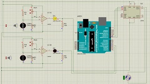 Single axis solar tracking system simulation- Proteus