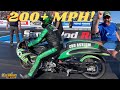 200+ MPH on STREET TIRES! MASSIVE crowd MESMERIZED by exotic Turbo Hayabusa Pro Street Motorcycles!