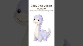 Cute Baby Dino Clipart Bundle 🦖 | 13 PNG Files