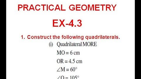 NCERT Solution CLASS-8 CHAPTER-4 PRACTICAL GEOMETRY  Ex-4.3 Q1 part 1 @bhullar