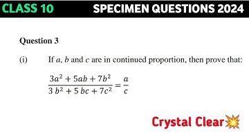If a, b and c are in continued proportion, then prove that:  3𝑎² + 5𝑎𝑏 + 7𝑏² / 3b² + 5𝑏𝑐 + 7𝑐² = 𝑎/𝑐