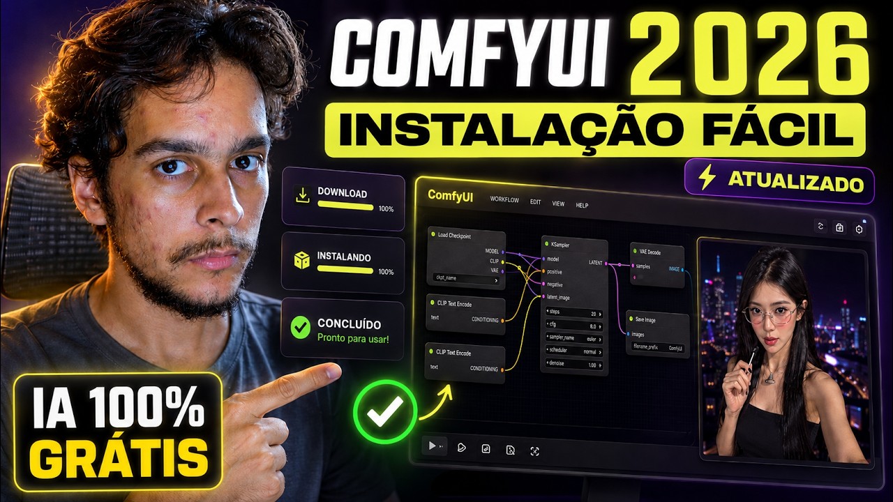 Como Baixar e Usar a ComfyUI em 2026 (IA 100% GRÁTIS) - YouTube