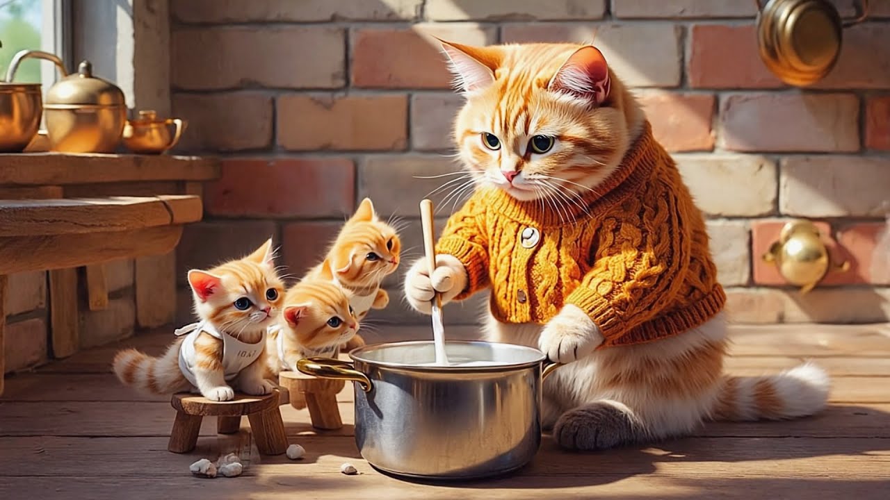 Ginger Mama Cat and Her Kittens Make Cheese from Scratch! 🧀🐾 (Farm to Market)