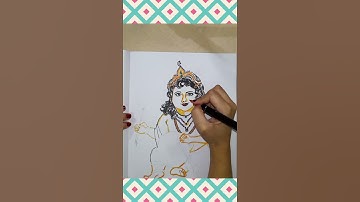 Janmashtami special| #Krishna drawing| #easy krishna art with Sketch pen| #Shorts