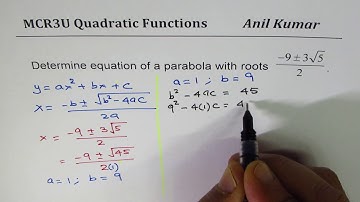 Write Quadratic Equation from given Rational roots with radicals
