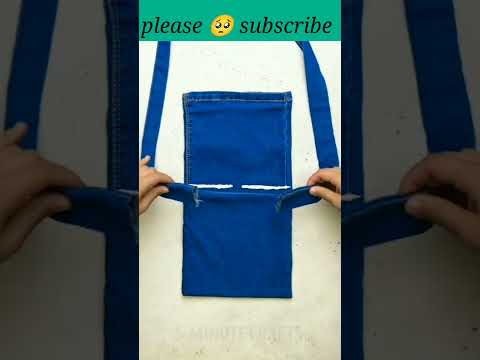 DIY OLD JEANS RECYCLE INTO CUTE Purse TUTORIAL Handmade Backpack Idea Shorts Viralvideo