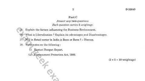 Business Environment and Policy | First Semester M Com CBCSS 2022