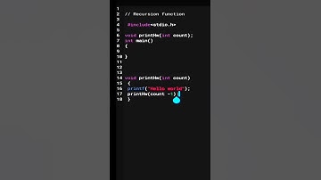 print hello world in c-programe" function recursion"#shorts #youtubeshorts #coding #viral #trending