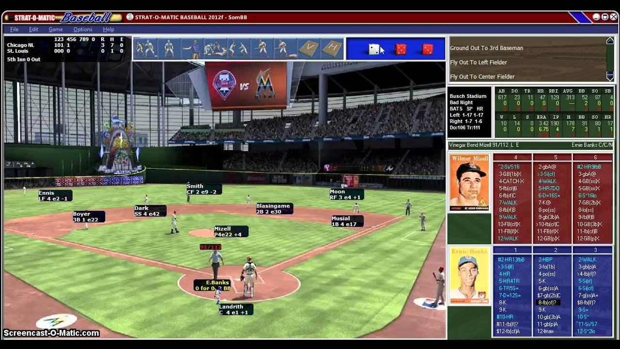 Strat-O-Matic 2012 Ballpark Editing - YouTube