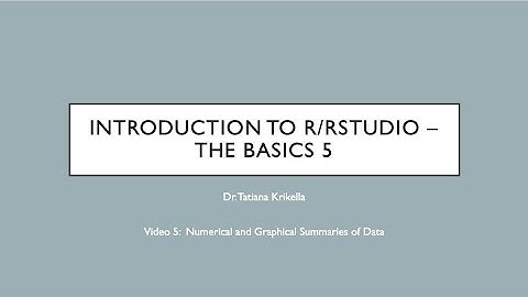 Numerical and Graphical Summaries of Data