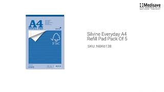 Silvine Everyday A4 Refill Pad Pack Of 5 NBK6138