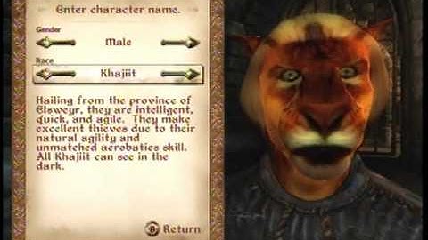 Oblivion/Skyrim Character Comparison
