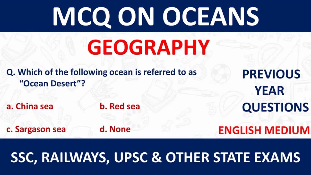 MCQ on Oceans | Geography MCQ | Important MCQ on World's Oceans | Oceans of World MCQ Questions.