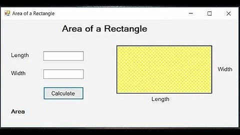 Visual Basic Tutorial - Area of a Rectangle
