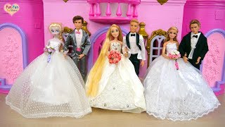ตุ๊กตาบาร์บี้ราพันเซล ร้านจัดงานแต่งงาน ช้อปปิ้งชุดแต่งงาน