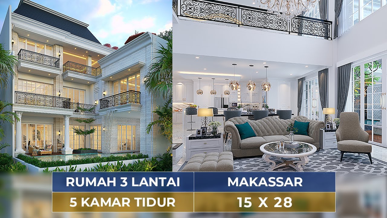 INTIP MEWAHNYA DESAIN RUMAH KLASIK DI MAKASSAR! BACKYARDNYA IDAMAN BANGET!! - JASA ARSITEK